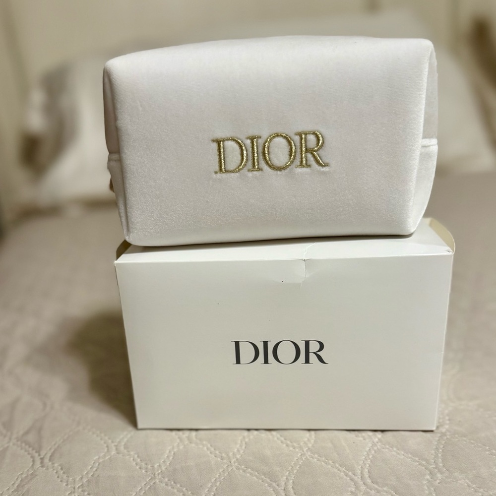 Dior Cream Pouch with Gold Accents